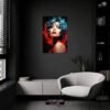 A Woman With Blue Hair & Red Paint | Metal Poster
