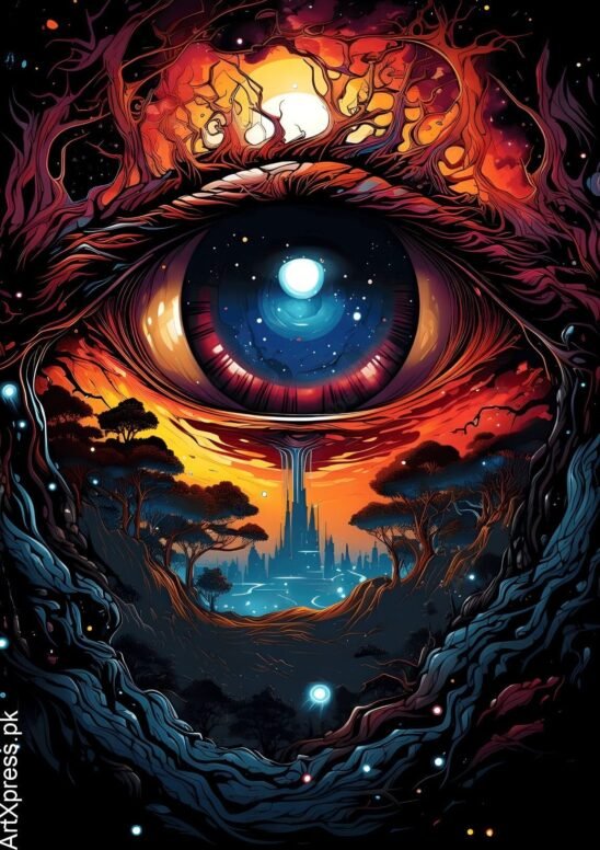 Eye Observing A City Metal Poster