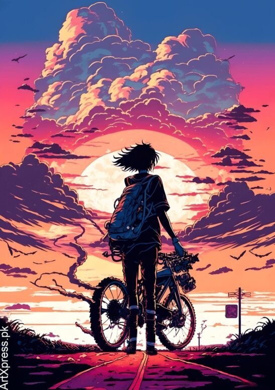 Girl In Love Looking At The Horizon Metal Poster