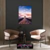 Lavender Field Sunset Metal Poster