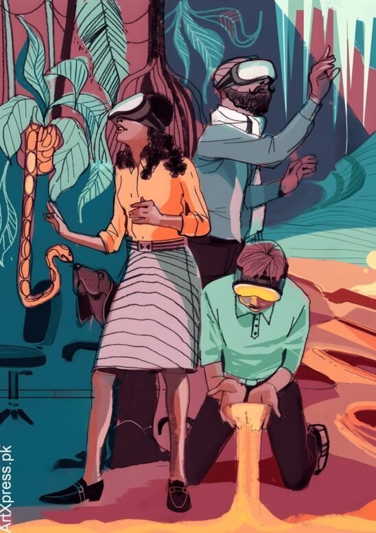 Family In VR Metal Poster