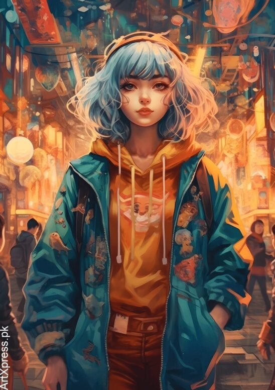 Influencer In Anime Style Metal Poster