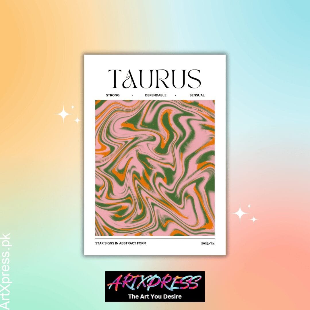 Taurus Star Sign Abstract Metal Poster