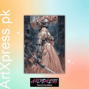 Robot Warrior Futuristic Metal Poster