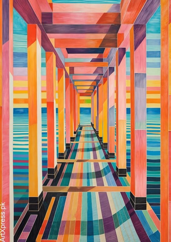 Seaside Piers Metal Poster