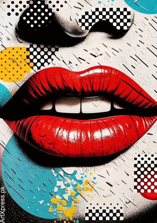 Redlips Pop Art Metal Poster