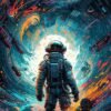 Astronaut In Vortex | Metal Poster