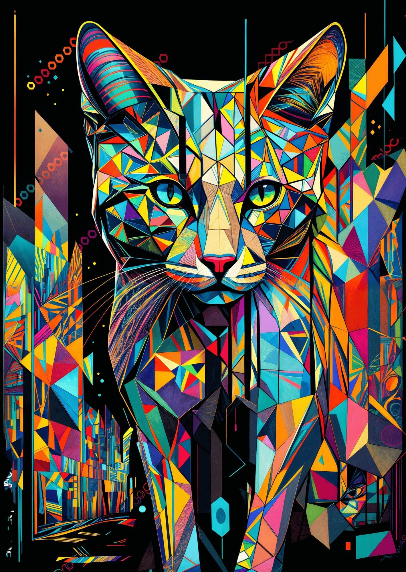 Cat Portrait Metal Poster