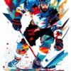 Hockey Player Metal Poster