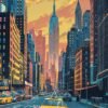 NewYork City Retro Style Metal Poster