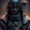 Samurai Lord In Cyberpunk Style | Metal Poster