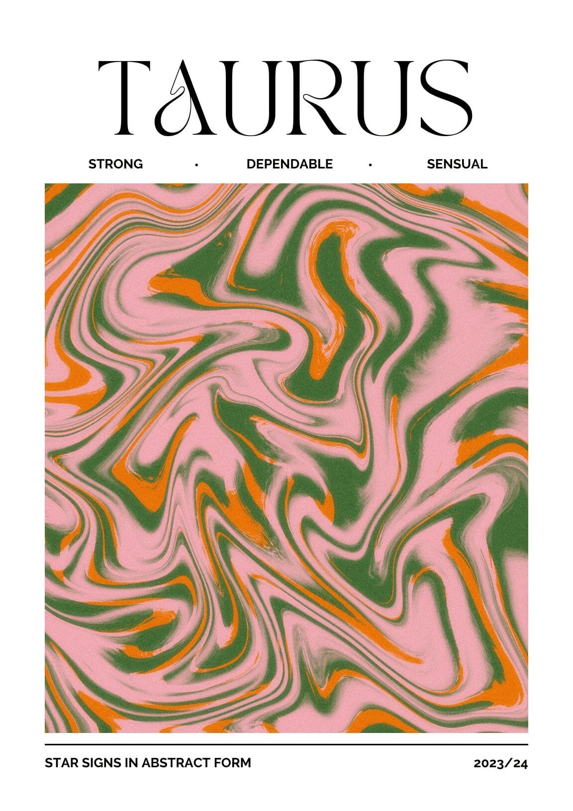 Taurus Star Sign Abstract Metal Poster