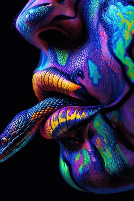 Psychedelic Colors On Serpentine Form | Metal Poster