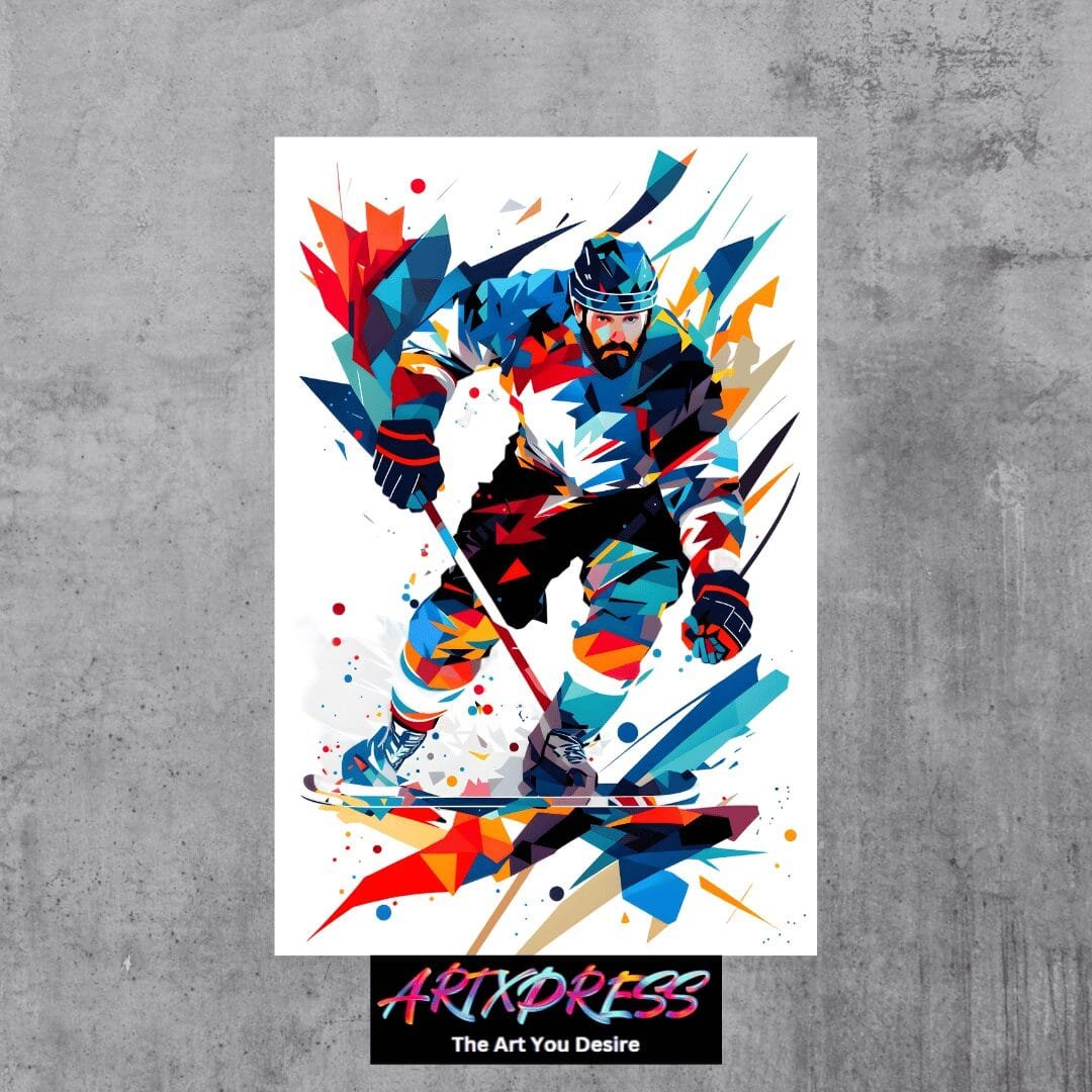 Hockey Player Metal Poster