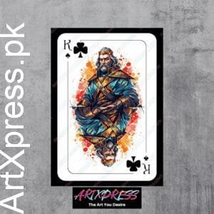 King Of Clubs Card Metal Poster