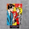 Conversation B/W Man & Woman Metal Poster