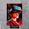 Woman In VR Futuristic Metal Poster