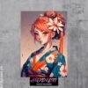 Kimono Girl Metal Poster