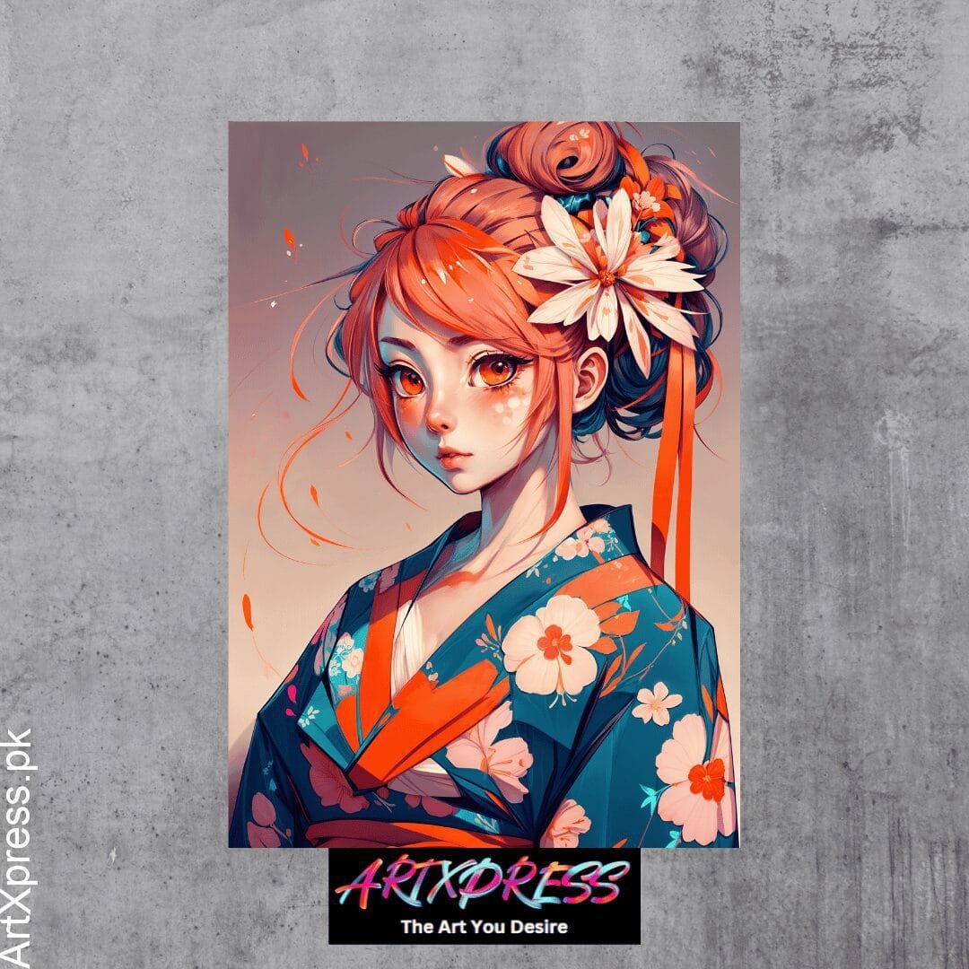 Kimono Girl Metal Poster