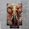 Elephant Abstract Metal Poster