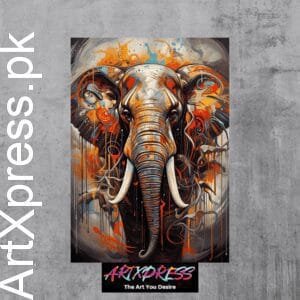 Elephant Abstract Metal Poster