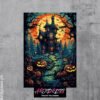 Halloween Illustration Metal Poster