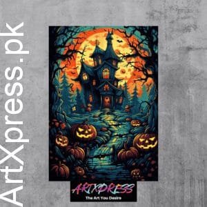 Halloween Illustration Metal Poster