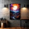 Golden Horizon Graces the Sunset Country Path | Metal Poster