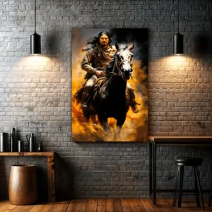 Tribal Horse Rider Exploring Untamed Wilderness | Metal Poster