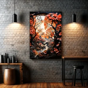 Whispering Wings Paper Crafted Village | Metal Poster