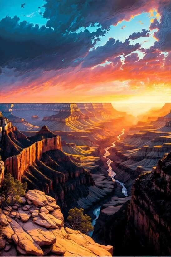 Sunset In The Valley | Metal Poster