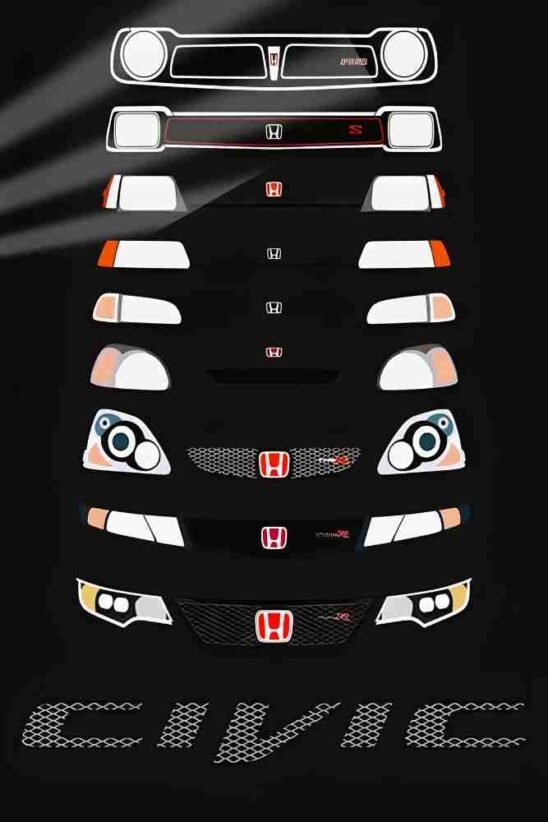 Honda Civic Evolution | Cars & Bikes Posters | Metal Posters | Wall Art
