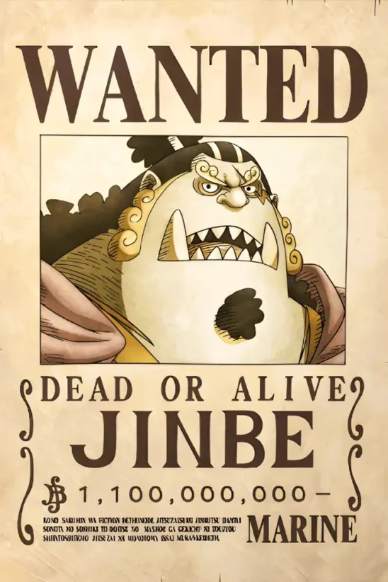 Jinbe Wanted – One Piece | Anime | Metal Poster | Wall Art