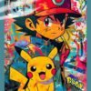 Pokémon Sacha & Pikachu | Cartoon Posters | Metal Posters | Wall Art
