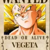 Vegeta Wanted – Dragon Ball Z | Anime | Metal Poster | Wall Art