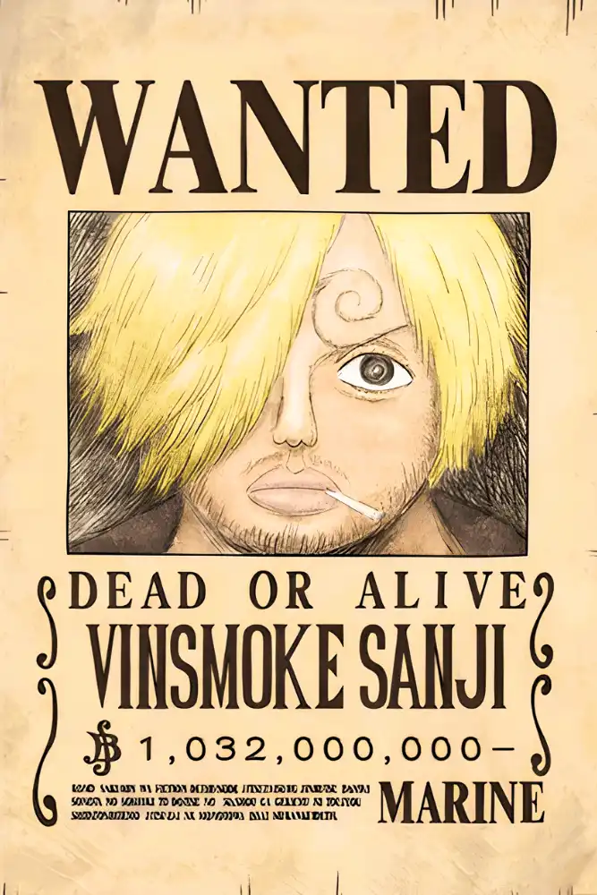 Vinsmoke Sanji Wanted – One Piece | Anime | Metal Poster | Wall Art